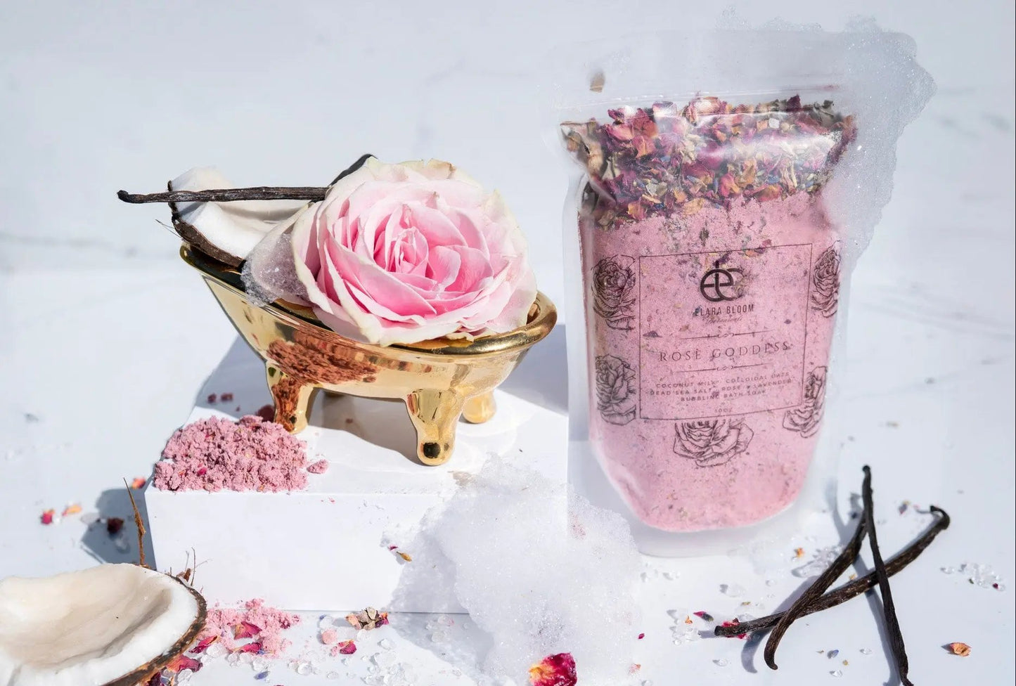 Rosé Goddess Ritual Bath Soak Elara Bloom Botanicals