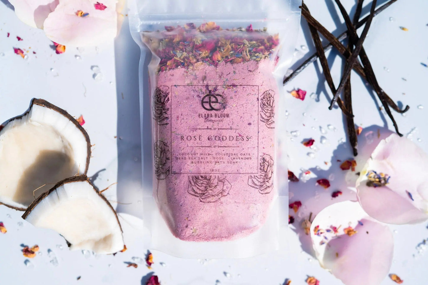 Rosé Goddess Ritual Bath Soak Elara Bloom Botanicals